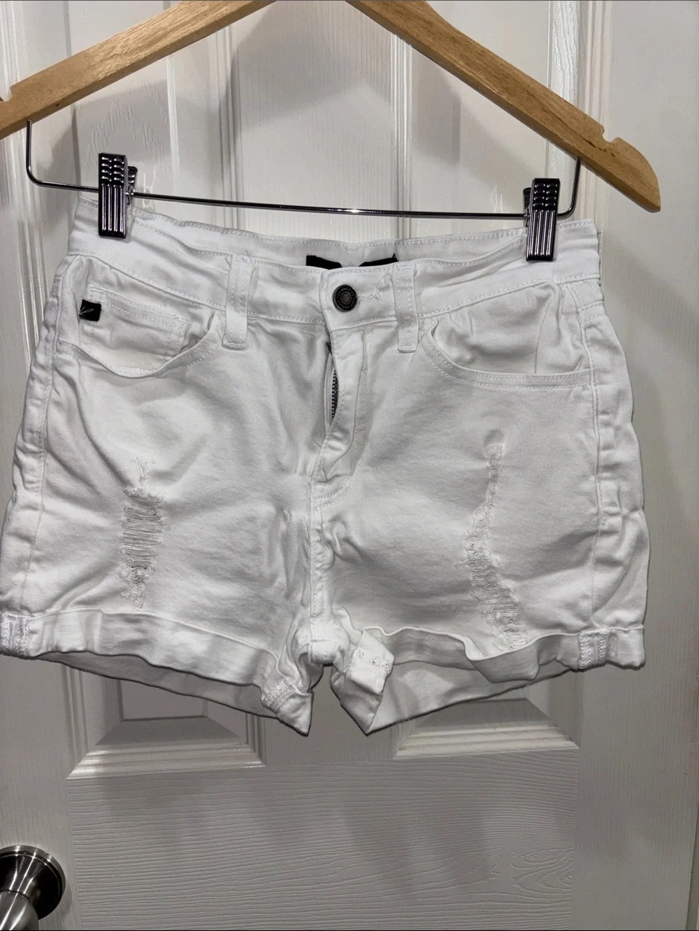 KanCan White High-Rise Denim Shorts - Picture 2 of 4